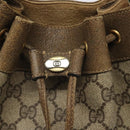 GUCCI GG Supreme Web Sherry Line Bag PVC Beige Gold 41 02 034 Auth SW837-17