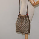 GUCCI GG Supreme Web Sherry Line Bag PVC Beige Gold 41 02 034 Auth SW837-22