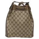 GUCCI GG Supreme Web Sherry Line Bag PVC Beige Gold 41 02 034 Auth SW837-2