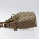 GUCCI GG Supreme Web Sherry Line Bag PVC Beige Gold 41 02 034 Auth SW837-4