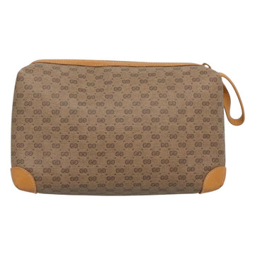GUCCI Micro GG Supreme Clutch Bag PVC Beige Gold Auth SW838 - 0