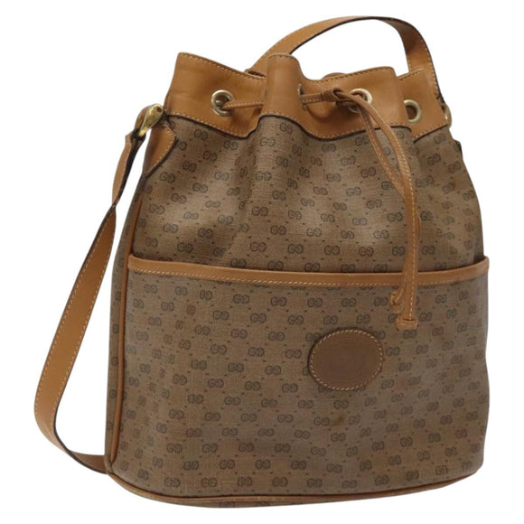 GUCCI Micro GG Supreme Shoulder Bag PVC Beige Gold 001 904 0791 Auth SW841