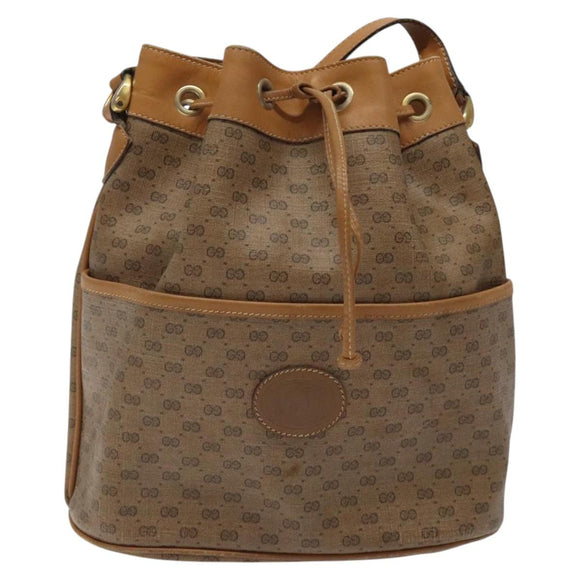 GUCCI Micro GG Supreme Shoulder Bag PVC Beige Gold 001 904 0791 Auth SW841