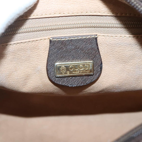 GUCCI GG Supreme Shoulder Bag PVC Beige Gold Auth SW844