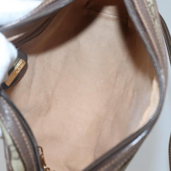 GUCCI GG Supreme Shoulder Bag PVC Beige Gold Auth SW844