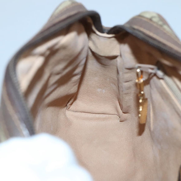 GUCCI GG Supreme Shoulder Bag PVC Beige Gold Auth SW844