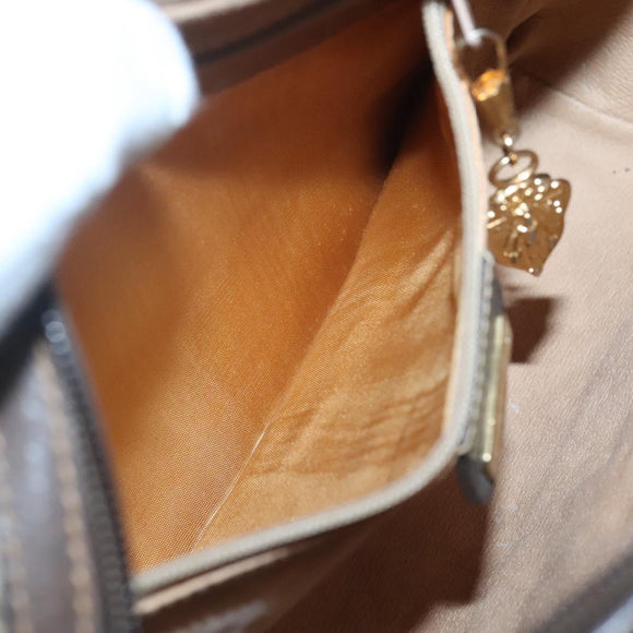 GUCCI GG Supreme Shoulder Bag PVC Beige Gold Auth SW844