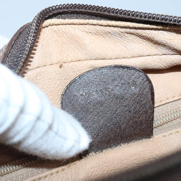 GUCCI GG Supreme Shoulder Bag PVC Beige Gold Auth SW844