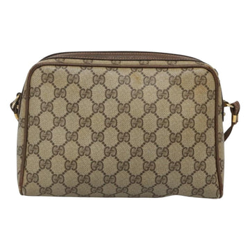 GUCCI GG Supreme Shoulder Bag PVC Beige Gold Auth SW844 - 0