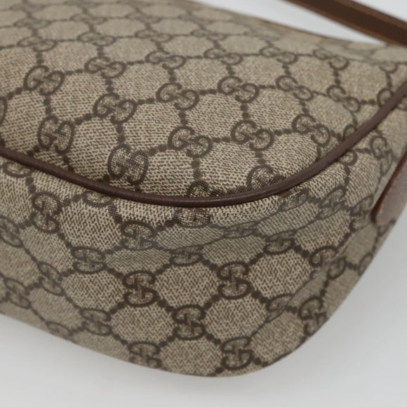 GUCCI GG Supreme Web Sherry Line Bag PVC Beige Gold 001 754 6177 Auth SW845