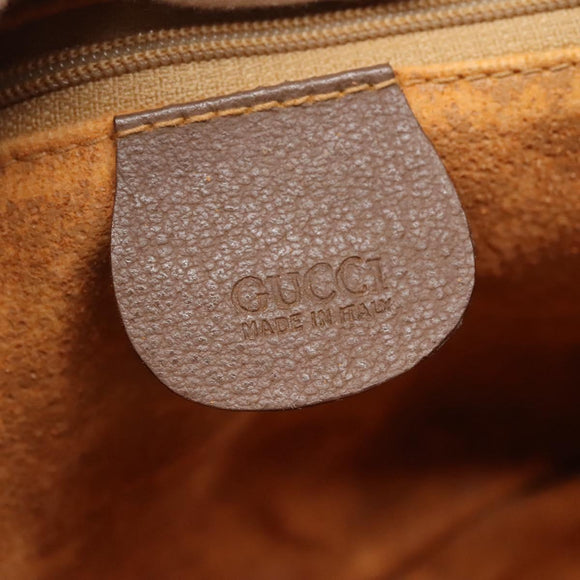 GUCCI GG Supreme Web Sherry Line Bag PVC Beige Gold 001 754 6177 Auth SW845