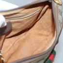 GUCCI GG Supreme Web Sherry Line Bag PVC Beige Gold 001 754 6177 Auth SW845-19