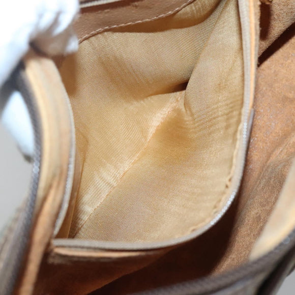 GUCCI GG Supreme Web Sherry Line Bag PVC Beige Gold 001 754 6177 Auth SW845