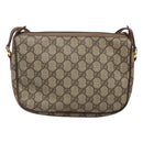 GUCCI GG Supreme Web Sherry Line Bag PVC Beige Gold 001 754 6177 Auth SW845-2