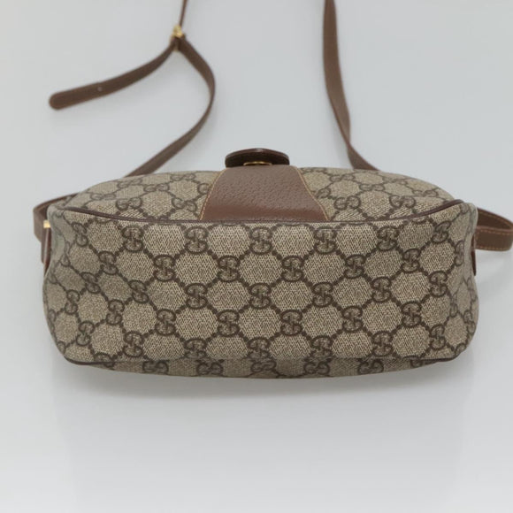 GUCCI GG Supreme Web Sherry Line Bag PVC Beige Gold 001 754 6177 Auth SW845