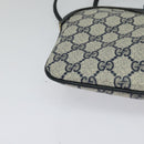 GUCCI GG Supreme Sherry Line Shoulder Bag PVC Navy Gold 904 02 047 Auth SW846-9