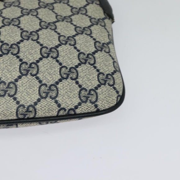 GUCCI GG Supreme Sherry Line Shoulder Bag PVC Navy Gold 904 02 047 Auth SW846