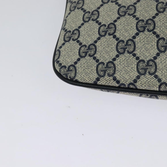 GUCCI GG Supreme Sherry Line Shoulder Bag PVC Navy Gold 904 02 047 Auth SW846