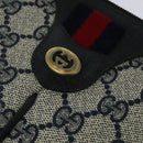 GUCCI GG Supreme Sherry Line Shoulder Bag PVC Navy Gold 904 02 047 Auth SW846-17