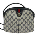 GUCCI GG Supreme Sherry Line Shoulder Bag PVC Navy Gold 904 02 047 Auth SW846-13