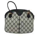 GUCCI GG Supreme Sherry Line Shoulder Bag PVC Navy Gold 904 02 047 Auth SW846-2