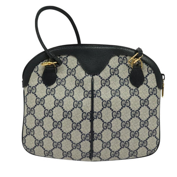 GUCCI GG Supreme Sherry Line Shoulder Bag PVC Navy Gold 904 02 047 Auth SW846 - 0