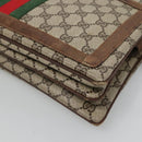 GUCCI GG Supreme Web Sherry Line Shoulder Bag PVC Beige Gold Auth SW849-10