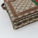 GUCCI GG Supreme Web Sherry Line Shoulder Bag PVC Beige Gold Auth SW849-11