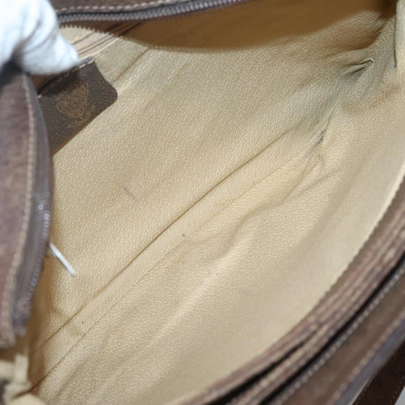 GUCCI GG Supreme Web Sherry Line Shoulder Bag PVC Beige Gold Auth SW849