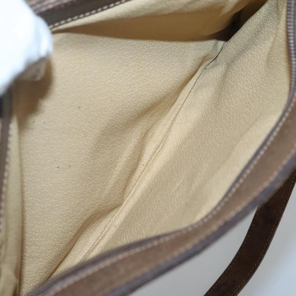 GUCCI GG Supreme Web Sherry Line Shoulder Bag PVC Beige Gold Auth SW849