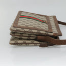 GUCCI GG Supreme Web Sherry Line Shoulder Bag PVC Beige Gold Auth SW849-4