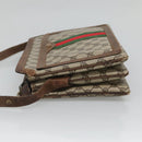 GUCCI GG Supreme Web Sherry Line Shoulder Bag PVC Beige Gold Auth SW849-5