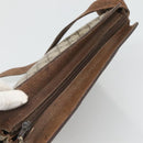 GUCCI GG Supreme Web Sherry Line Shoulder Bag PVC Beige Gold Auth SW849-6