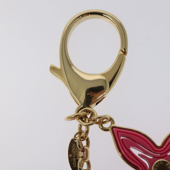 LOUIS VUITTON BijouxSac Knife Key Holder metal Gold Red M66913 LV Auth SW878V