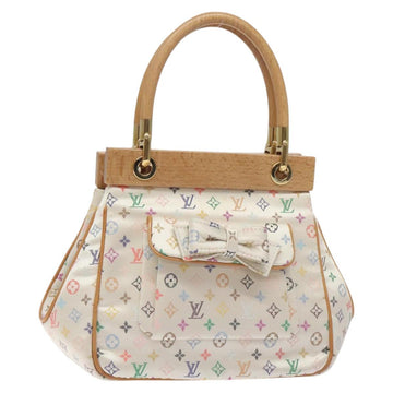 LOUIS VUITTON Monogram Multicolor Abelia Bag Satin White M92936 LV Auth sw895V