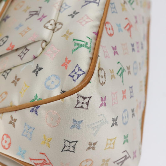 LOUIS VUITTON Monogram Multicolor Abelia Bag Satin White M92936 LV Auth sw895SAV