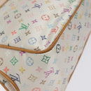 LOUIS VUITTON Monogram Multicolor Abelia Bag Satin White M92936 LV Auth sw895SAV-16
