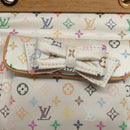 LOUIS VUITTON Monogram Multicolor Abelia Bag Satin White M92936 LV Auth sw895SAV-17
