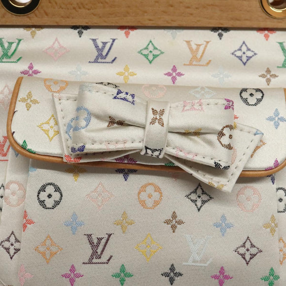 LOUIS VUITTON Monogram Multicolor Abelia Bag Satin White M92936 LV Auth sw895SAV