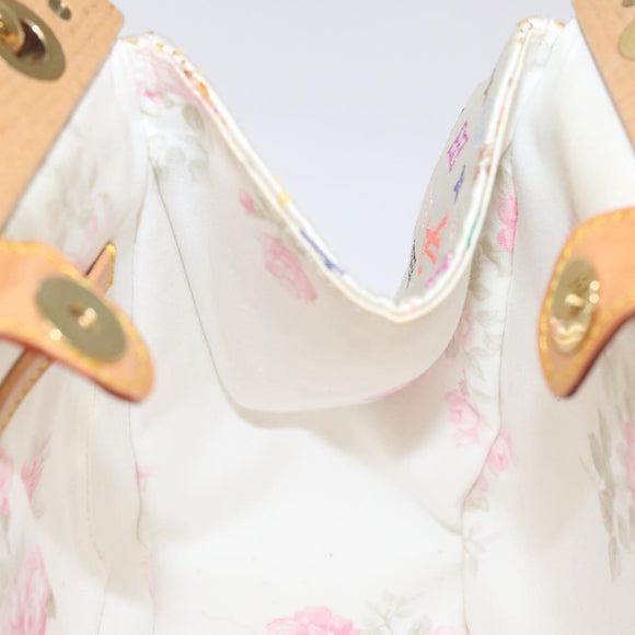 LOUIS VUITTON Monogram Multicolor Abelia Bag Satin White M92936 LV Auth sw895SAV