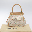LOUIS VUITTON Monogram Multicolor Abelia Bag Satin White M92936 LV Auth sw895SAV-12