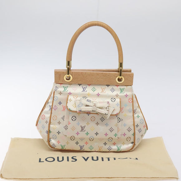LOUIS VUITTON Monogram Multicolor Abelia Bag Satin White M92936 LV Auth sw895SAV