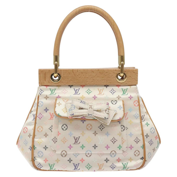 LOUIS VUITTON Monogram Multicolor Abelia Bag Satin White M92936 LV Auth sw895SAV