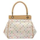 LOUIS VUITTON Monogram Multicolor Abelia Bag Satin White M92936 LV Auth sw895SAV-2