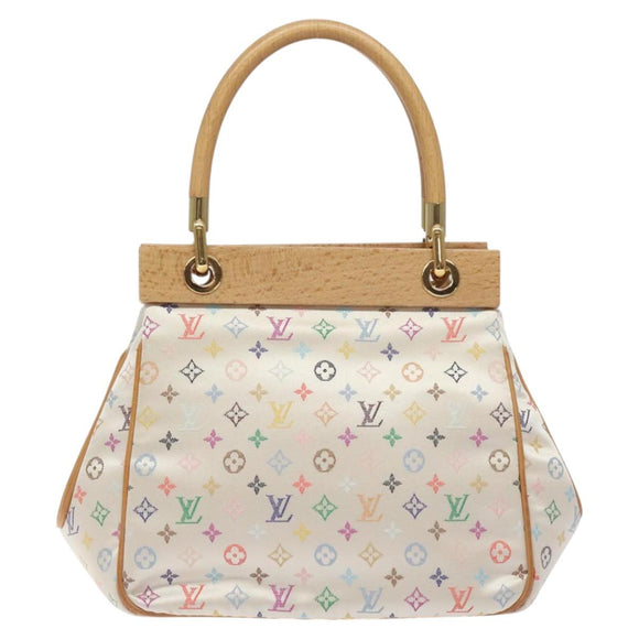 LOUIS VUITTON Monogram Multicolor Abelia Bag Satin White M92936 LV Auth sw895SAV