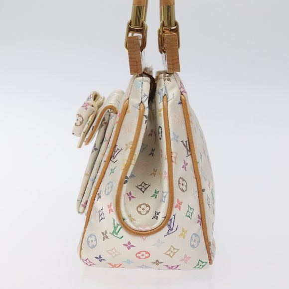 LOUIS VUITTON Monogram Multicolor Abelia Bag Satin White M92936 LV Auth sw895SAV