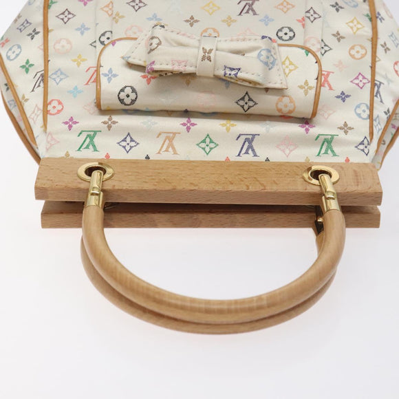 LOUIS VUITTON Monogram Multicolor Abelia Bag Satin White M92936 LV Auth sw895SAV