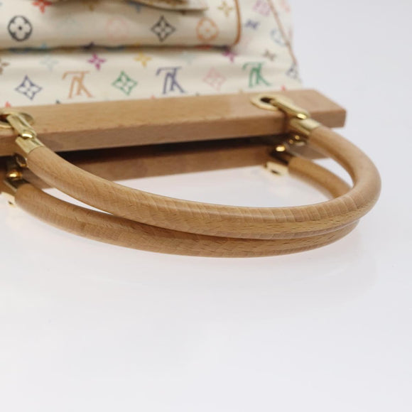LOUIS VUITTON Monogram Multicolor Abelia Bag Satin White M92936 LV Auth sw895SAV