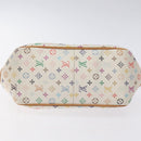 LOUIS VUITTON Monogram Multicolor Abelia Bag Satin White M92936 LV Auth sw895SAV-5