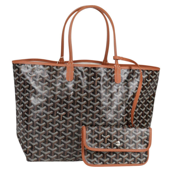 GOYARD Herringbone Saint Louis GM Tote Bag PVC Black Auth sw899SM